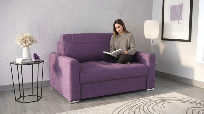 Fotell Relax Textil Lounge Club Polster Design Canapé Sofa Sëtz Luxus Violett Nei