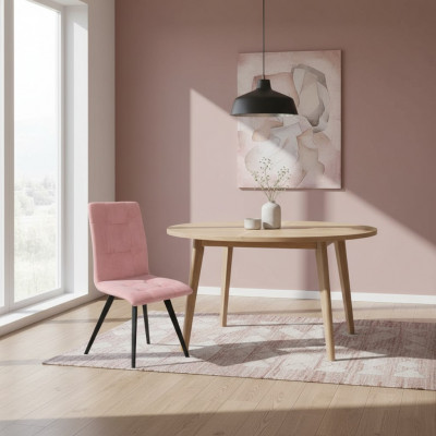 Stull Set 4x Still Textil Polster Lehn Massiv Holz Iesszëmmer Sëtz Miwwelen Holz