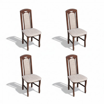 Iesszëmmer Set Holz Lehn Lieder Textil Nei Stull Grupp 4x Still Set Wunn.