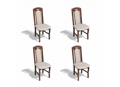 Iesszëmmer Set Holz Lehn Lieder Textil Nei Stull Grupp 4x Still Set Wunn.