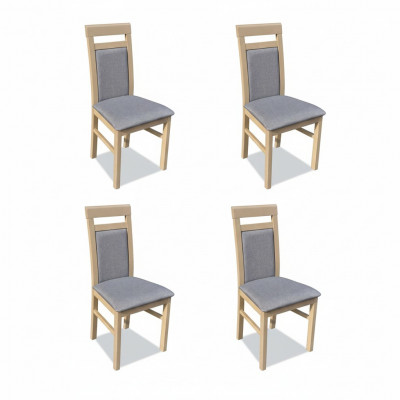 Gruppe Stull Garnitur Textil Stoff Holz Gepolsterte Iesszëmmer Still 4x Stull