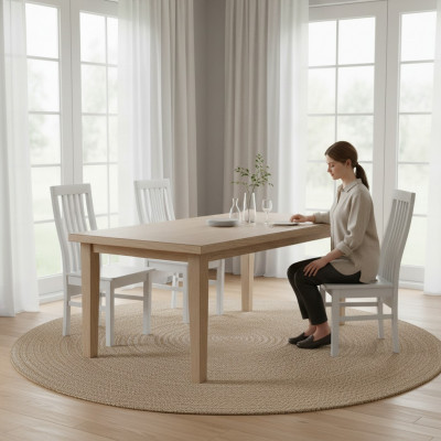 Set vun 4x Luxusdesign Massivholz Stiller fir d'Sitzveranda, Kichen oder Iesssall nei.
