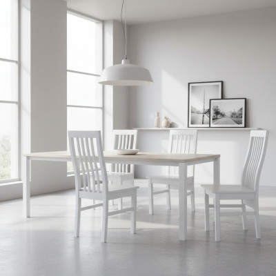 Set vun 4x Luxusdesign Massivholz Stiller fir d'Sitzveranda, Kichen oder Iesssall nei.