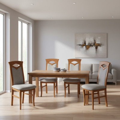 Stull Set Sessel Lehn Design Polster Stoff Textil Iess Wunn Zëmmer 4x Still Nei