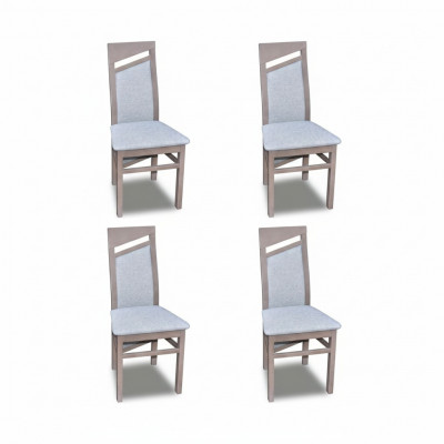 Designer Holz Textil Polster Still Gastro Iesszëmmer Stoff Set 4x Fotell Still