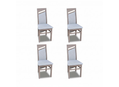 Designer Holz Textil Polster Still Gastro Iesszëmmer Stoff Set 4x Fotell Still