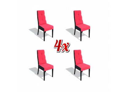 Set vu 4 x Still Sessel Design Holz Textil Gepolsterte Stillen Gastro Iesszëmmer Stoff Nei
