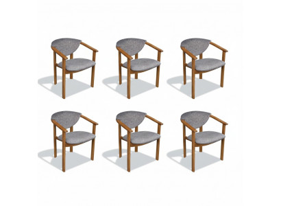 Garnitur Komplett K27 6x Designer Stull Set Iesszëmmer Lehn Polster Sëtz Still