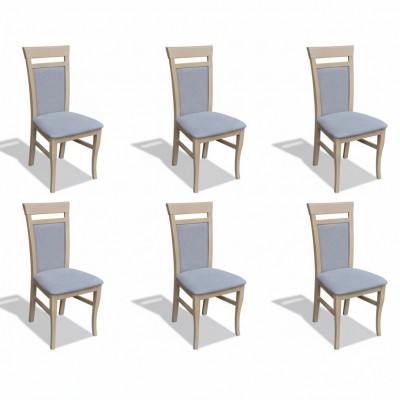 Komplett Set Gruppe Wunnzëmmer 6x Stéck Gri Esszëmmer Stull Set Still Nei