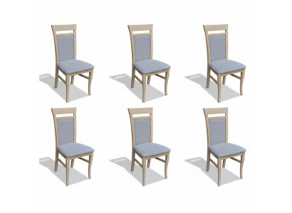 Komplett Set Gruppe Wunnzëmmer 6x Stéck Gri Esszëmmer Stull Set Still Nei