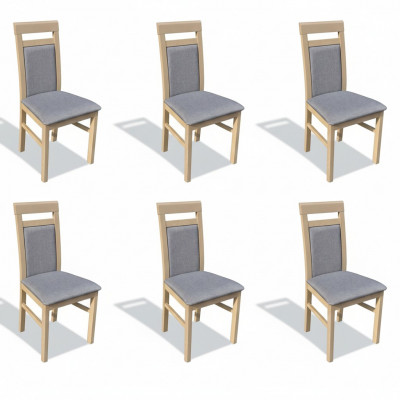 Garnitur Holz Lehn Polster Still Esszëmmer Textil Set 6x Fauteuil Stull Grupp