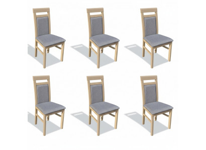 Garnitur Holz Lehn Polster Still Esszëmmer Textil Set 6x Fauteuil Stull Grupp