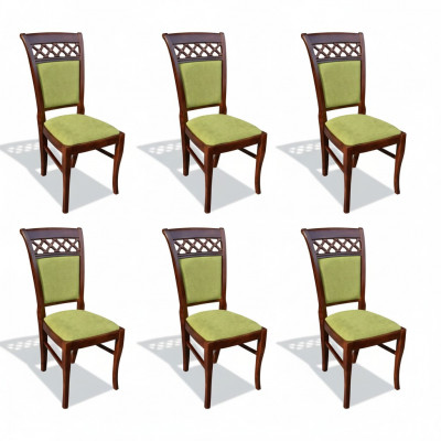 Iesszëmmer Still Holz Design Fauteuil Polster Set 6x Still Stull Textil Gruppen