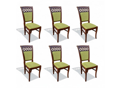 Iesszëmmer Still Holz Design Fauteuil Polster Set 6x Still Stull Textil Gruppen