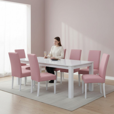 Iesszëmmer Stull Lieder Grupp Garnitur Holz Set 8x Stull Set Sëtz Grupp Nei