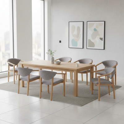 Set Garnitur Sëtz Polster Wunnzëmmer Design Iess-Stull Zëmmer Grupp 8x Stullen