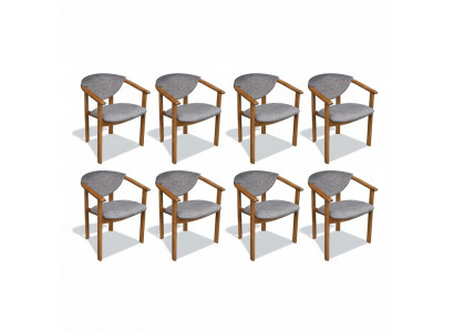 Set Garnitur Sëtz Polster Wunnzëmmer Design Iess-Stull Zëmmer Grupp 8x Stullen