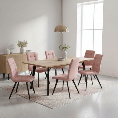 Stull 8x Iesszëmmer Polsterstull Fernseh Lounge Textil Sëtz Fauteuil Set Nei Club