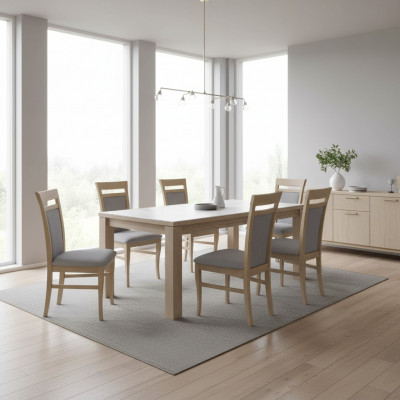 Këssenstull Sëtz Fauteuil Set Kichen Still Veranda Stull 8x Iesszëmmer Massiv Nei