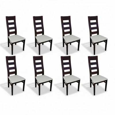 Grupp Sëtz Polster Lehn Still Garnitur Holz Massiv Luxus Sëtz Set 8x Stull