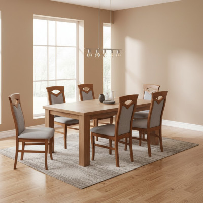 Iesszëmmerstull Holz Polster Still Gastro Iesszëmmer 8x Massivholz Fauteuil Miwwelen