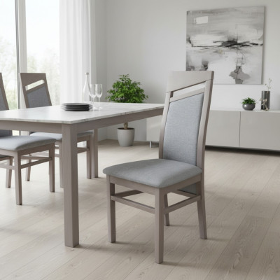 Set Esszëmmerstull Holz Polster nei Iesszëmmer Grupp 8 x Lehnstull Fotell.