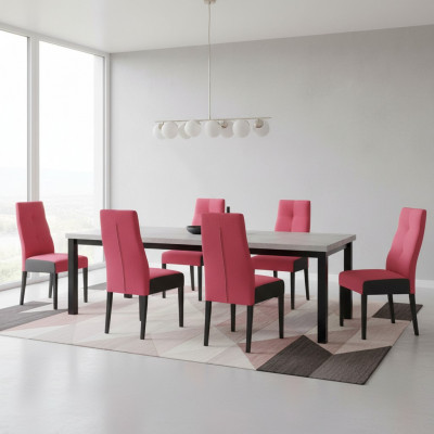 Designer Still Zesummestellung Komplett K63 Stull Set Iesszëmmer Lehn Polster Sëtz 8x