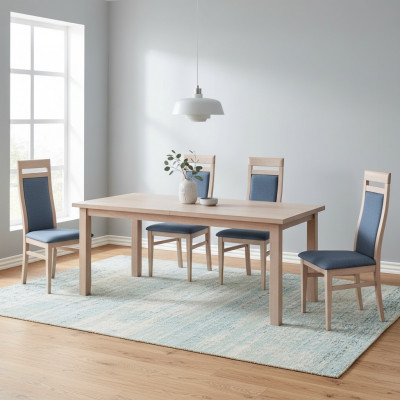 Still Kichen Iesszëmmer Stoff Holz Set 4x Design Still Textil Lehnstill Polster