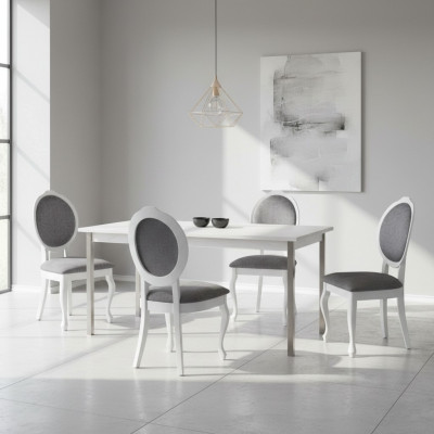 Stille 4x Set Stull Eechent Holz Polster Sëtz Iesszëmmer Garnitur Lehn Stille Nei