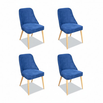 Elegant Modern Still Holz Iesszëmmer Miwwel Set 4x Still Luxus Nei Blo Nei