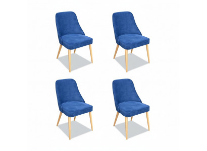 Elegant Modern Still Holz Iesszëmmer Miwwel Set 4x Still Luxus Nei Blo Nei