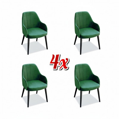 Kichen Still Elegant Iesszëmmer Stoff Nei Set 4x Sessel Stull Design Holz Textil