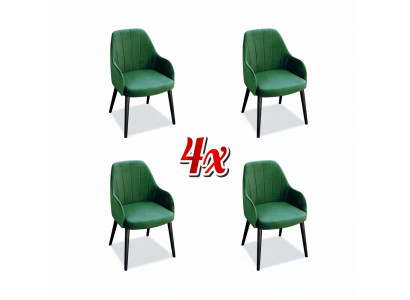 Kichen Still Elegant Iesszëmmer Stoff Nei Set 4x Sessel Stull Design Holz Textil