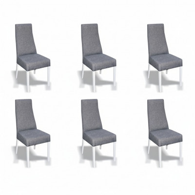 Grupp Set Wunn Eechten Holz Iesszëmmer Garnitur Lehn Samett Textil Stull 6x Still