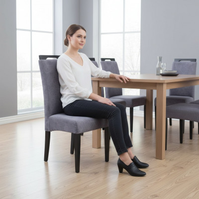 Fauteuil 6x Stull Polster Textil Stoff Iessgrupp Garnitur Set Komplett Design
