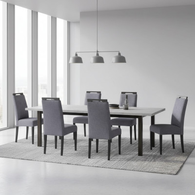 Fauteuil 6x Stull Polster Textil Stoff Iessgrupp Garnitur Set Komplett Design