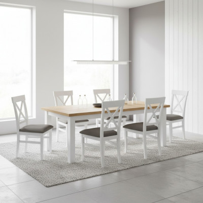 Iesszëmmer Still Textil Set 8x Stull Designer Holz Stoff Polsterstill Gastro