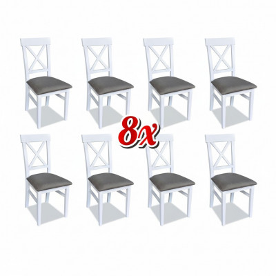 Iesszëmmer Still Textil Set 8x Stull Designer Holz Stoff Polsterstill Gastro