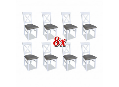 Iesszëmmer Still Textil Set 8x Stull Designer Holz Stoff Polsterstill Gastro