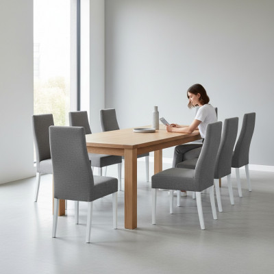 Iesszëmmer 8x Still Stull Set Fotell Kichen Neit Design Polster Lieder Textil Miwwelen