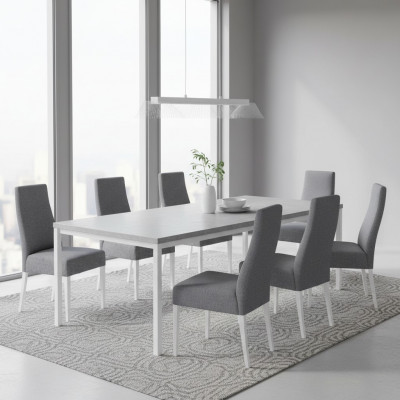 Iesszëmmer 8x Still Stull Set Fotell Kichen Neit Design Polster Lieder Textil Miwwelen