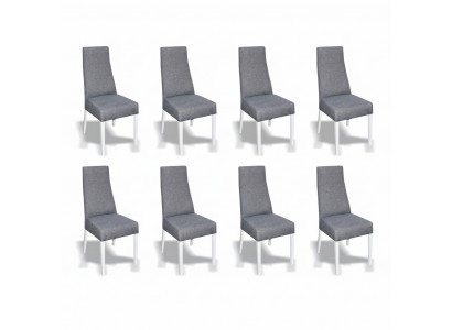 Iesszëmmer 8x Still Stull Set Fotell Kichen Neit Design Polster Lieder Textil Miwwelen