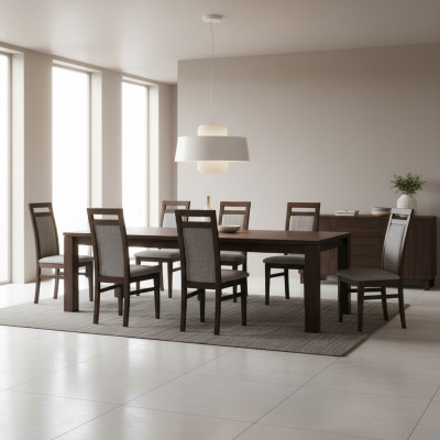 Iesszëmmer Still Textil Grupp Garnitur Holz Set 8x Stull Set Fauteuil Garnitur