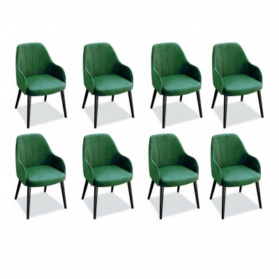 Iesszëmmer Still Stoff Set 8x Sessel Stull Designer Holz Textil Polster Still