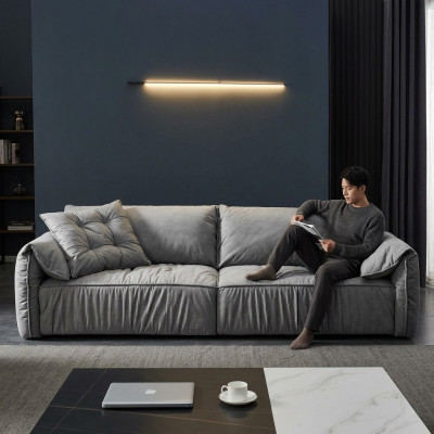 Design Sofa 4-Sëtz Sofas Textil Design Sofa Miwwelen Sofa 4 Sëtzer Canapé Polster.