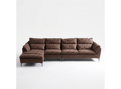 Wunnzëmmer Design Eck Textil Lieder Brong Luxus Sofa Couch Polstersëtzung L-Form Nei
