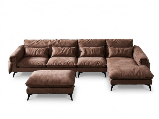 Wunnlandschaft L-Form Modern Braun Design Sofaen Ecksofa Polsterung