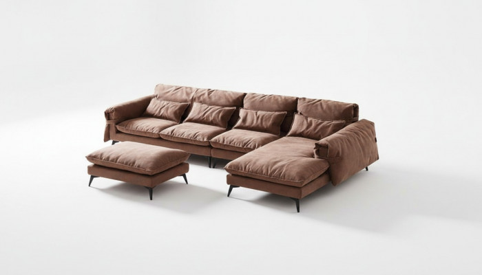 Luxus modern Ecke-Set am L-Form Canapé Polsterung Wunnzëmmer Wunnlandschaft