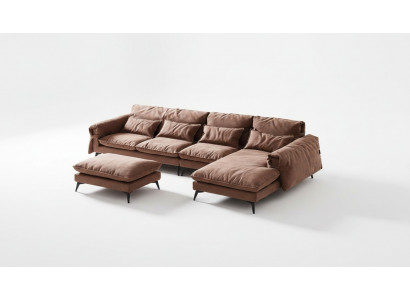 Luxus modern Ecke-Set am L-Form Canapé Polsterung Wunnzëmmer Wunnlandschaft