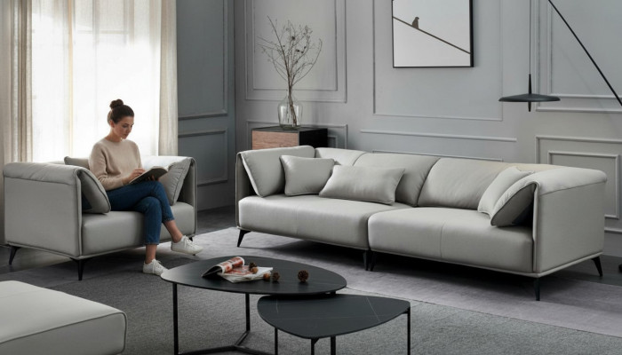 Italienesch Design Sofa Sofagarnitur 4+1 Sëtzer Couch Polstersmöbel